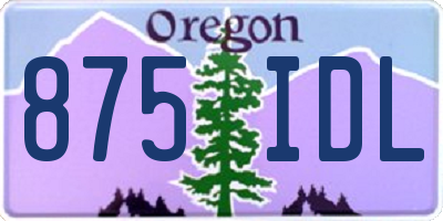 OR license plate 875IDL