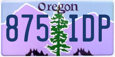 OR license plate 875IDP
