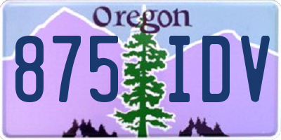 OR license plate 875IDV