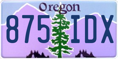 OR license plate 875IDX