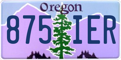 OR license plate 875IER