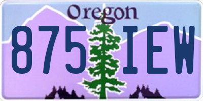 OR license plate 875IEW