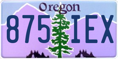 OR license plate 875IEX