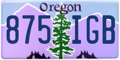 OR license plate 875IGB