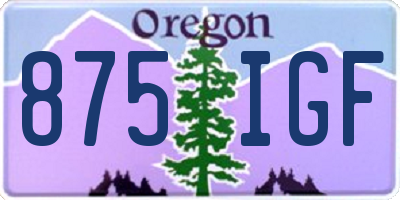 OR license plate 875IGF