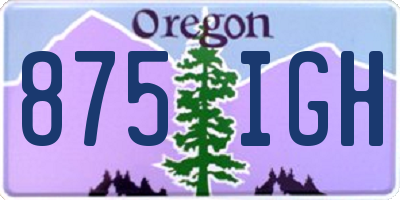 OR license plate 875IGH