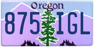 OR license plate 875IGL