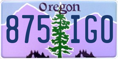 OR license plate 875IGO