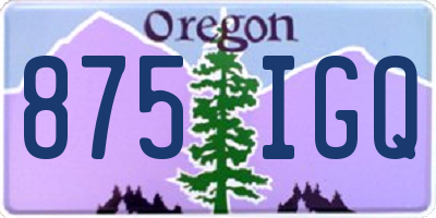 OR license plate 875IGQ