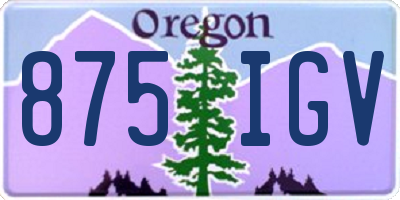 OR license plate 875IGV