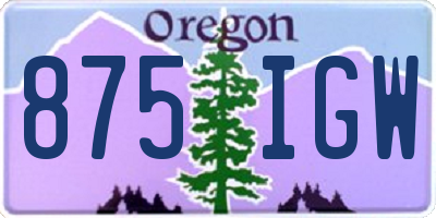 OR license plate 875IGW