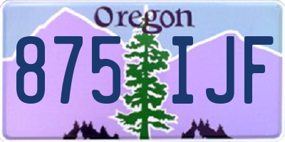 OR license plate 875IJF