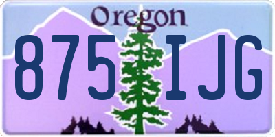 OR license plate 875IJG