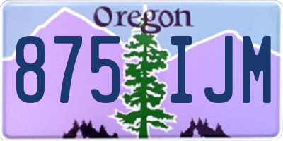 OR license plate 875IJM