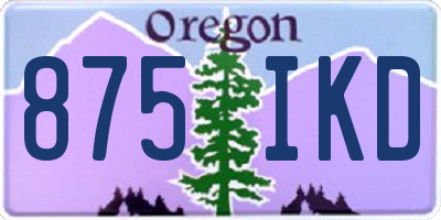 OR license plate 875IKD