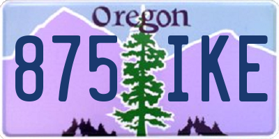OR license plate 875IKE