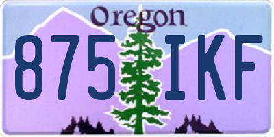 OR license plate 875IKF