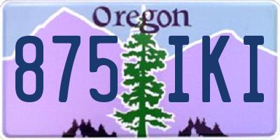 OR license plate 875IKI