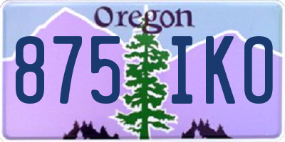 OR license plate 875IKO