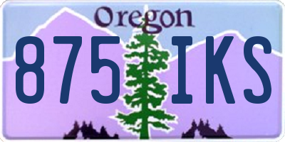 OR license plate 875IKS