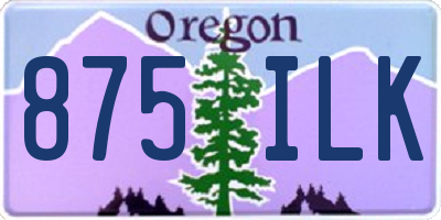 OR license plate 875ILK