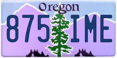 OR license plate 875IME