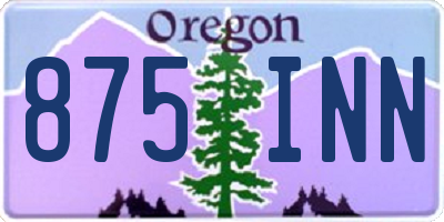 OR license plate 875INN