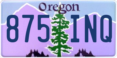 OR license plate 875INQ