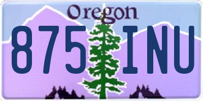 OR license plate 875INU