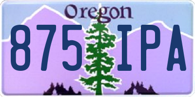 OR license plate 875IPA