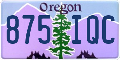 OR license plate 875IQC