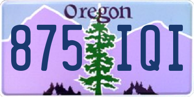 OR license plate 875IQI