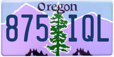 OR license plate 875IQL