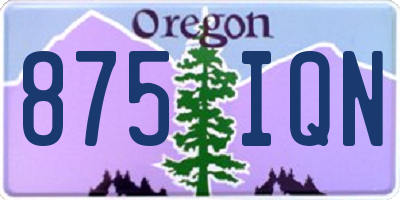 OR license plate 875IQN