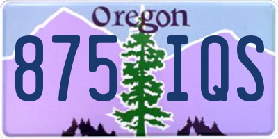 OR license plate 875IQS