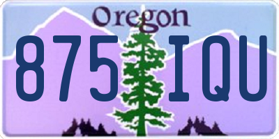 OR license plate 875IQU