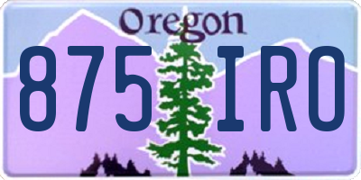 OR license plate 875IRO