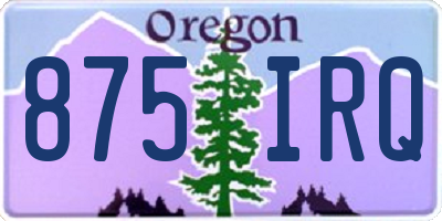OR license plate 875IRQ