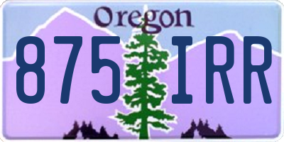 OR license plate 875IRR