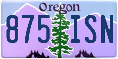 OR license plate 875ISN