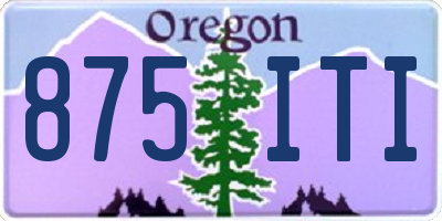 OR license plate 875ITI