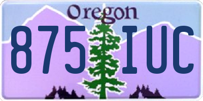 OR license plate 875IUC