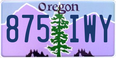 OR license plate 875IWY