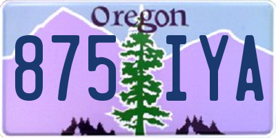 OR license plate 875IYA