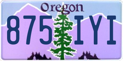 OR license plate 875IYI