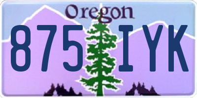 OR license plate 875IYK
