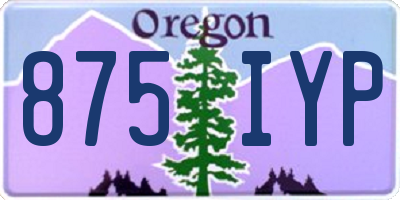 OR license plate 875IYP