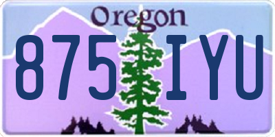 OR license plate 875IYU
