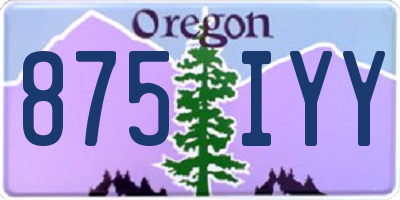 OR license plate 875IYY