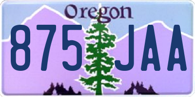 OR license plate 875JAA